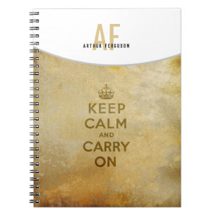 Keep Calm and Carry On   Vintage Notebook
