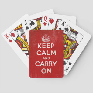 Keep Calm and Carry on Vintage Red Playing Cards