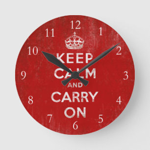Keep Calm and Carry On, Vintage Round Clock