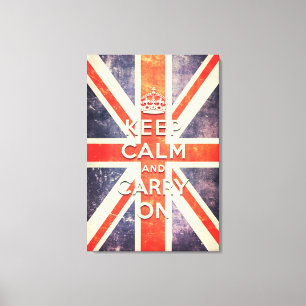 keep calm and carry on vintage Union Jack flag Canvas Print