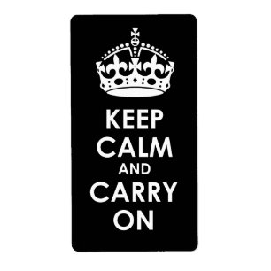 Keep Calm and Carry on White on Black