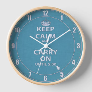 Keep Calm and Carry On Work Clock