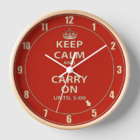 Keep Calm and Carry On Work Clock