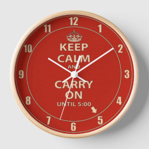 Keep Calm and Carry On Work Clock