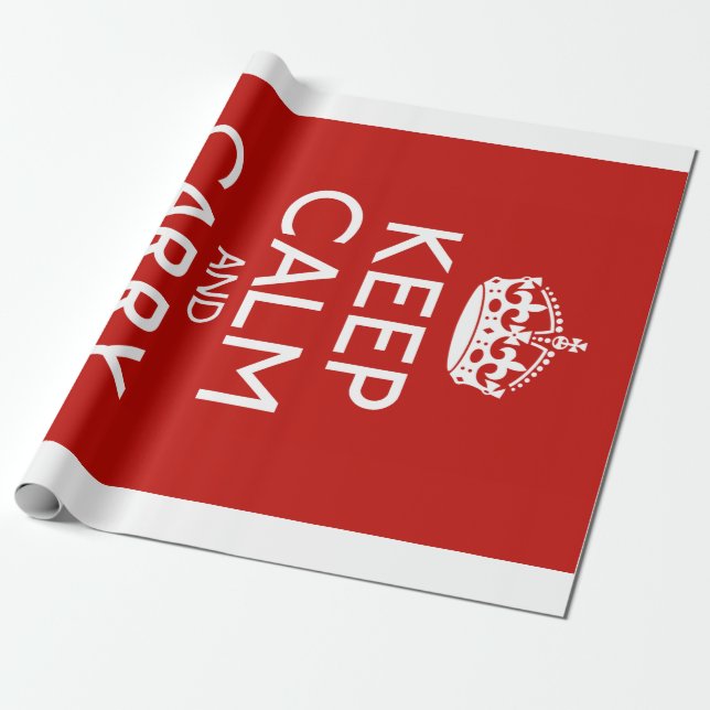Keep Calm And Carry On Wrapping Paper (Unrolled)