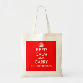 KEEP CALM AND CARRY THE GROCERIES grocery tote