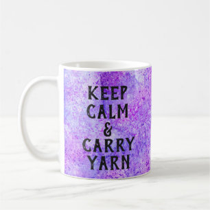 Keep Calm and Carry Yarn Purple Coffee Mug