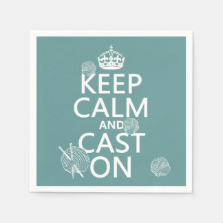 Keep Calm and Cast On - all colours Napkin