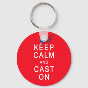 Keep Calm and Cast On Knitting Tshirt or Gift Key Ring