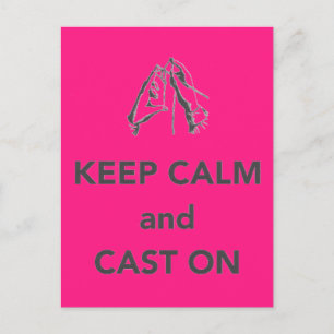 Keep Calm and Cast On Postcard