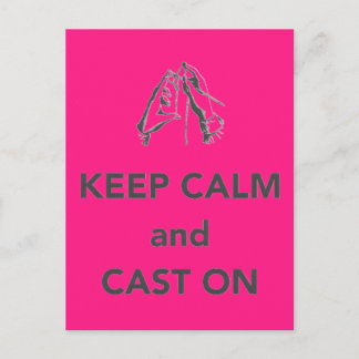 Keep Calm and Cast On Postcard