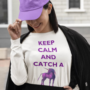 Keep Calm and Catch a Purple Unicorn Long Sleeve T-Shirt