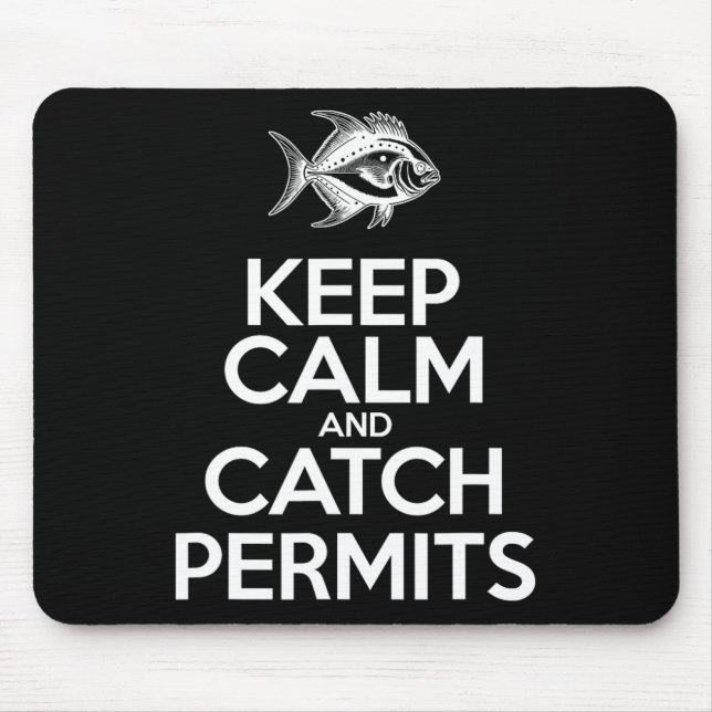 Keep Calm And Catch Fish - Fisherman Fishing Permi Mouse Mat (Front)