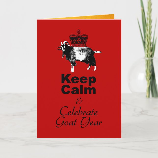 Keep Calm and Celebrate Goat Year 2025 VGC Holiday Card (Front)