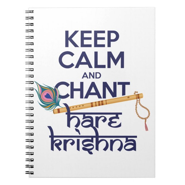 Keep Calm and Chant Hare Krishna Mantra Chanting Notebook (Front)