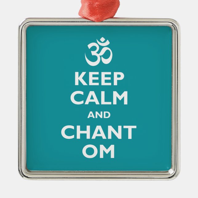 Keep Calm and Chant Om Metal Tree Decoration (Front)