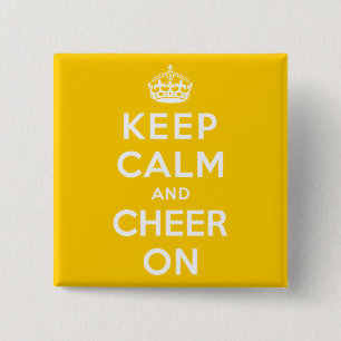 Keep Calm and Cheer On 15 Cm Square Badge