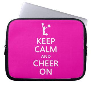 Keep Calm and Cheer On, Cheerleader Pink Laptop Sleeve