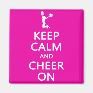 Keep Calm and Cheer On, Cheerleader Pink Magnet