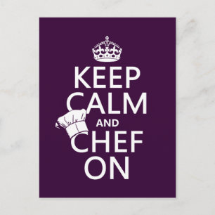 Keep Calm and Chef On Postcard