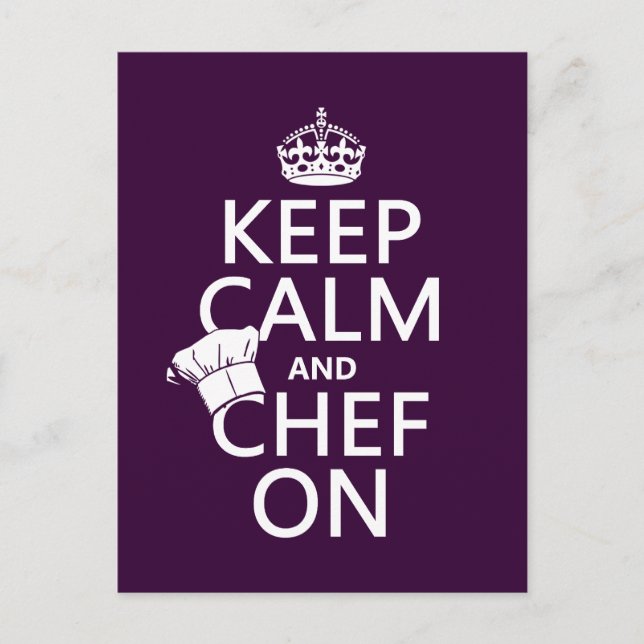 Keep Calm and Chef On Postcard (Front)