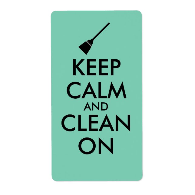 Keep Calm and Clean On Broom Custom (Front)
