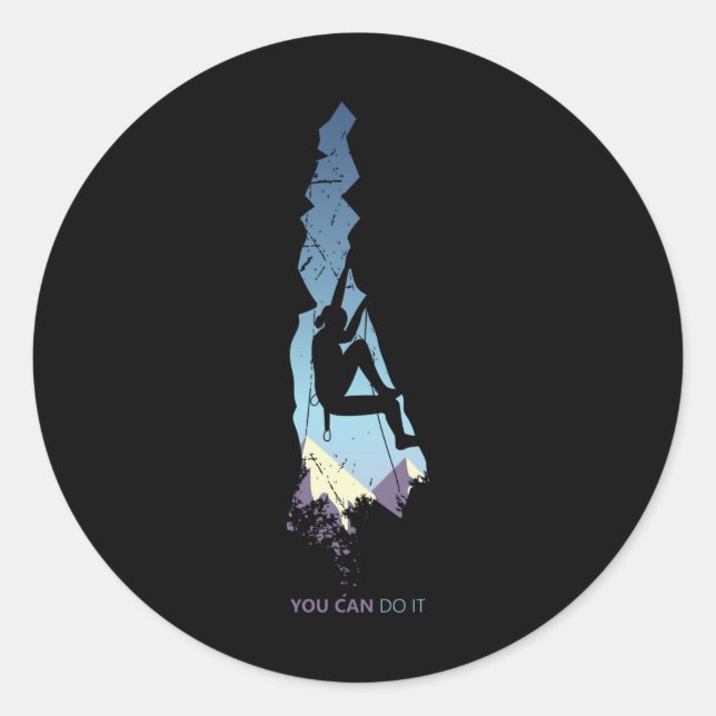 Keep calm and climb on classic round sticker (Front)