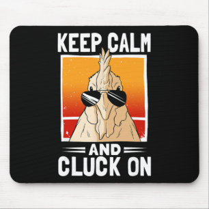 Keep Calm And Cluck On Chicken Retro Sunset Farm F Mouse Mat