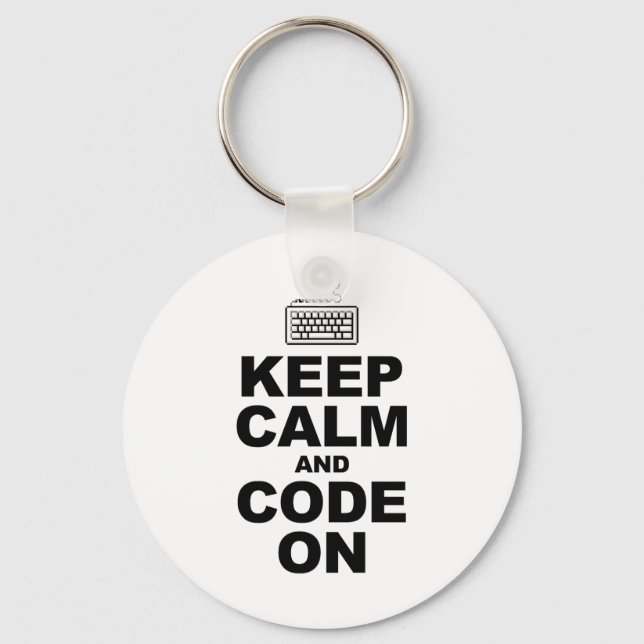 Keep calm and code on key ring (Front)