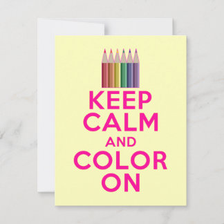 Keep Calm and Colour On Invitation