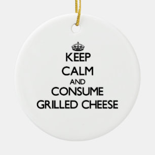 Keep calm and consume Grilled Cheese Ceramic Tree Decoration