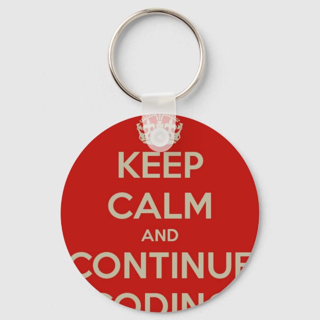 Keep Calm and Continue Coding Key Ring (Front)