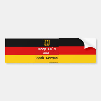 Keep Calm and Cook German Bumpersticker Bumper Sticker