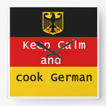 Keep Calm and Cook German Clock