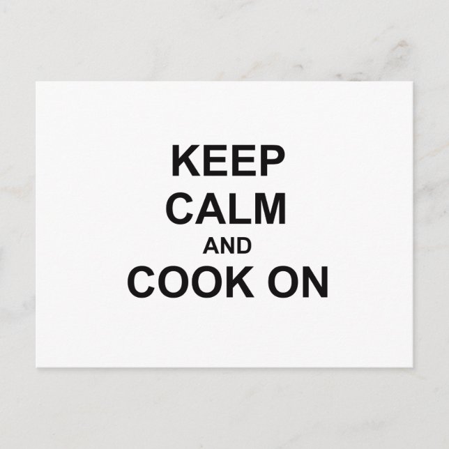 Keep Calm and Cook On black grey blue Postcard (Front)