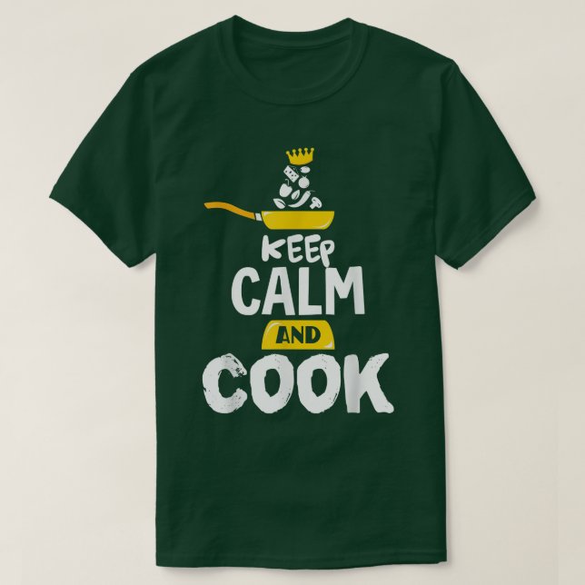 Keep Calm And Cook T Chef Cooking Tee For Men  (Design Front)