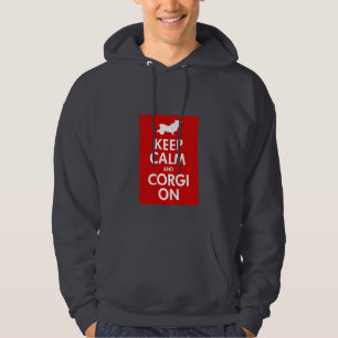 Keep Calm and Corgi On Wheeled Corgi Hoodie