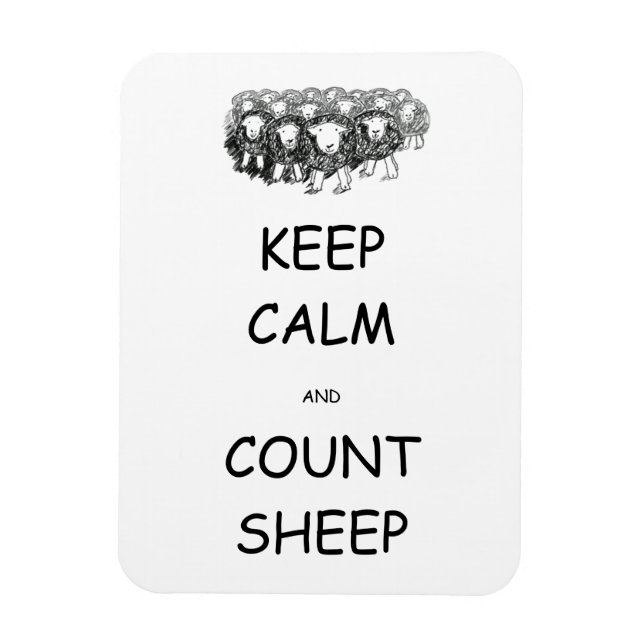 Keep Calm and Count Sheep Magnet (Vertical)