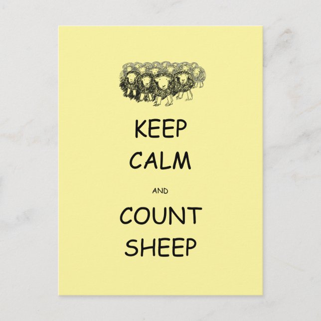 Keep Calm and Count Sheep Postcard  (Front)