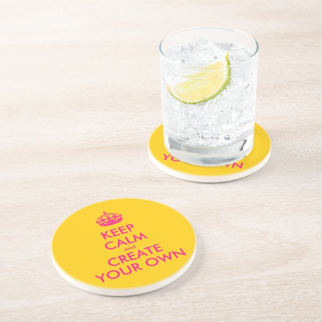 Keep calm and create your own - Pink Coaster (Side)