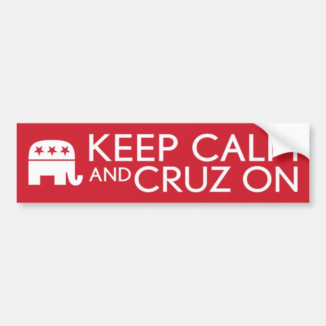 Keep Calm and Cruz On 2016 Bumper Sticker (Front)