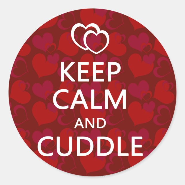 Keep Calm and Cuddle Classic Round Sticker (Front)