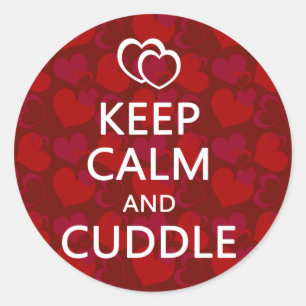 Keep Calm and Cuddle Classic Round Sticker