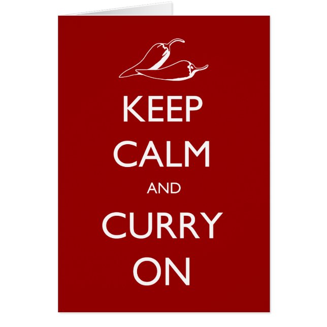 'Keep Calm and Curry On' card (Front)