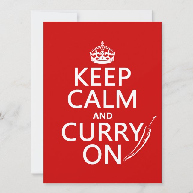 Keep Calm and Curry On Invitation (Front)