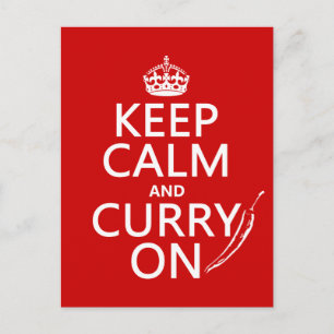 Keep Calm and Curry On Postcard