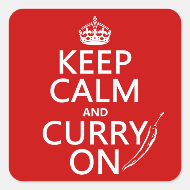 Keep Calm and Curry On Square Sticker (Front)