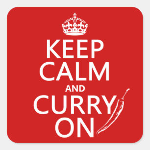 Keep Calm and Curry On Square Sticker