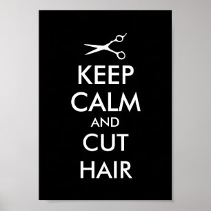 Keep calm and cut hair poster for hairsalon
