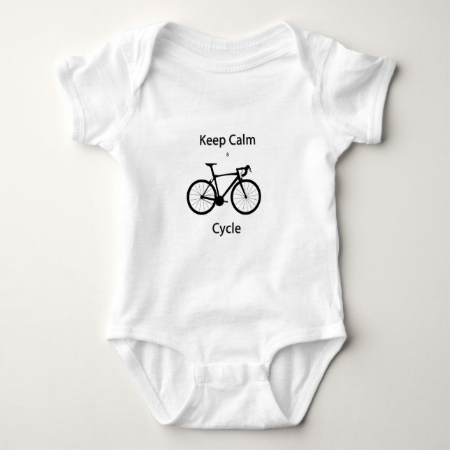 Keep calm and cycle baby bodysuit (Front)